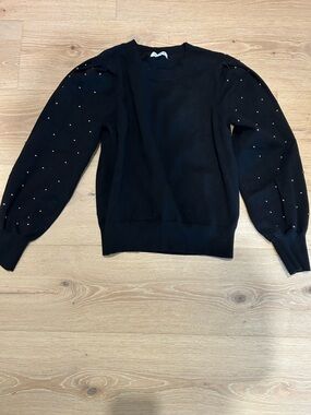 Evereve Black studded Crewneck Sweater